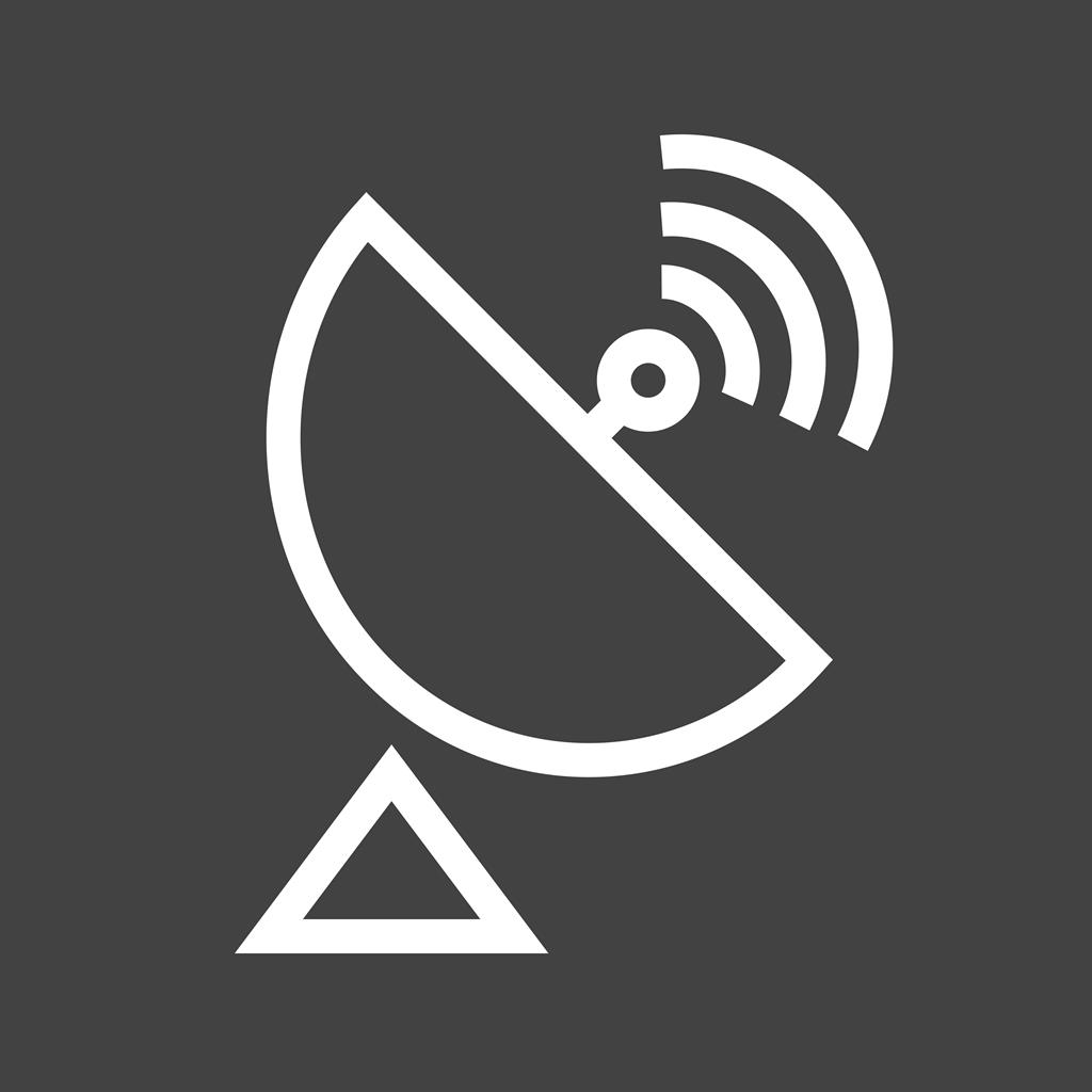 Satellite Dish Line Inverted Icon - IconBunny