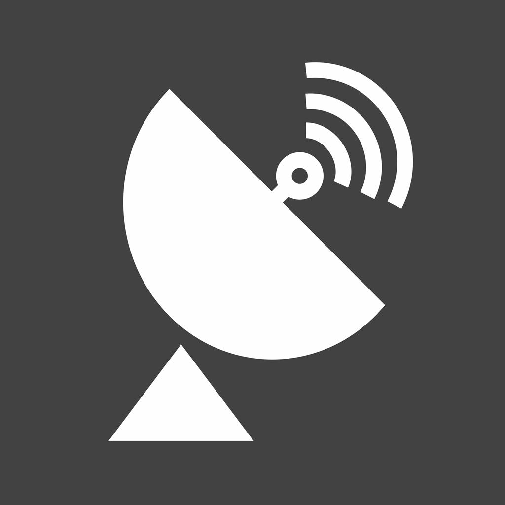 Satellite Dish Glyph Inverted Icon - IconBunny