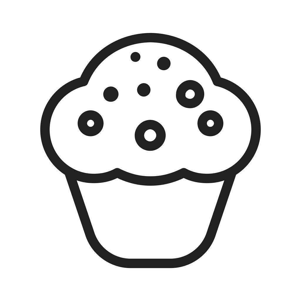 Chocolate Cupcake Line Icon - IconBunny