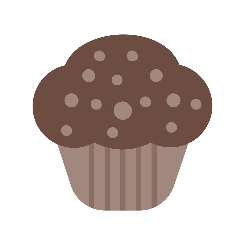 Chocolate Cupcake Flat Multicolor Icon - IconBunny