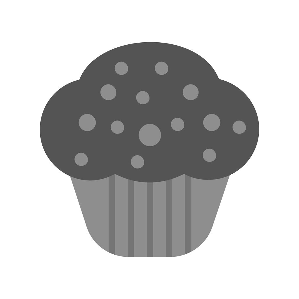 Chocolate Cupcake Greyscale Icon - IconBunny