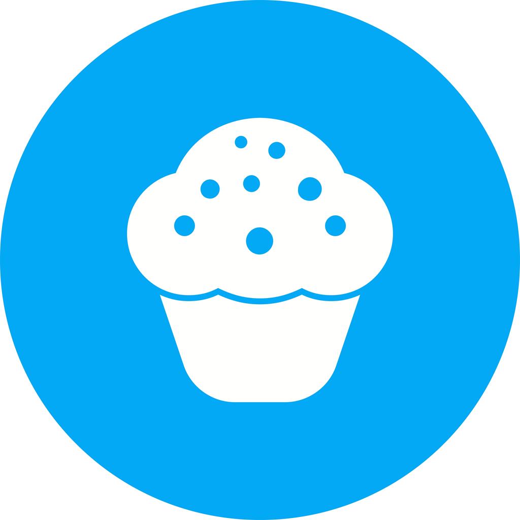 Chocolate Cupcake Flat Round Icon - IconBunny