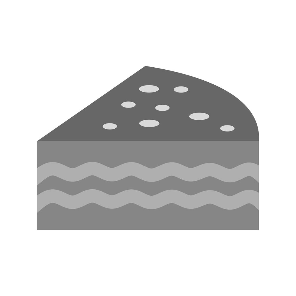 Chocolate fudge cake Greyscale Icon - IconBunny