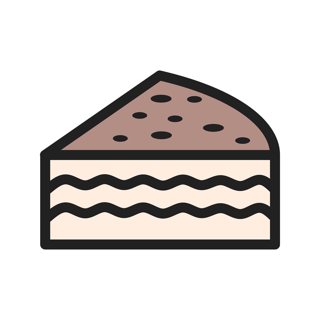 Chocolate fudge cake Line Filled Icon - IconBunny