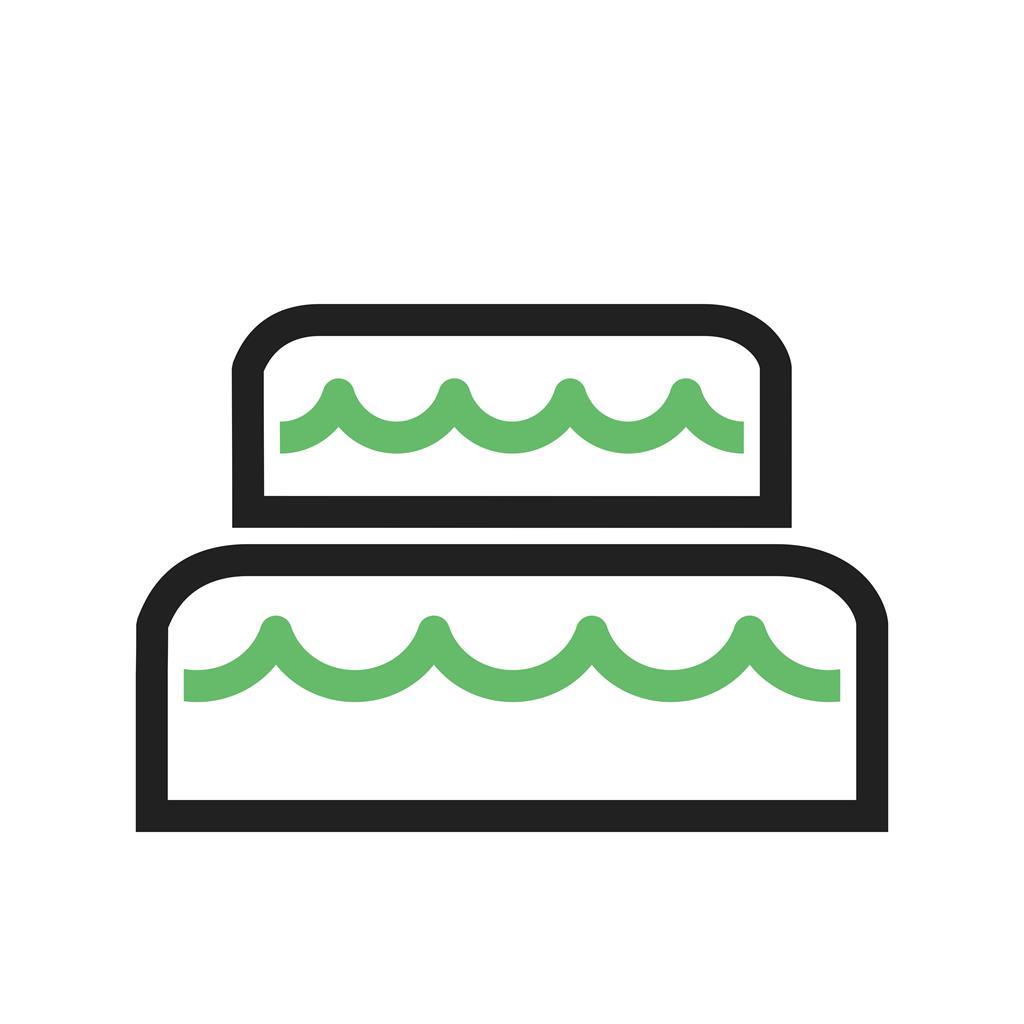 Mouse cake Line Green Black Icon - IconBunny
