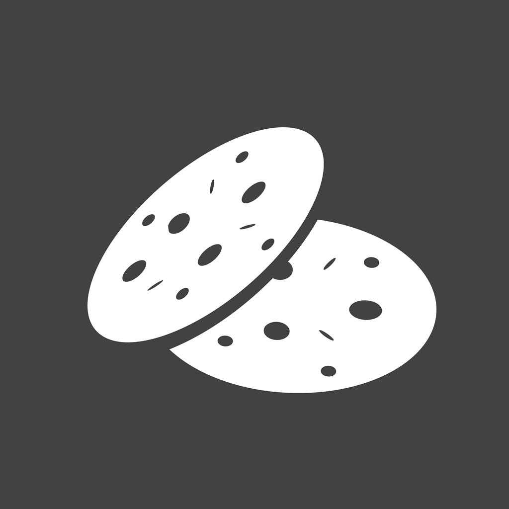 Cookies Glyph Inverted Icon - IconBunny