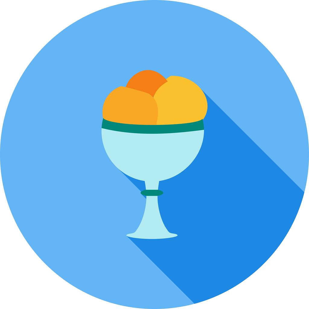 Icecream goblet Flat Shadowed Icon - IconBunny