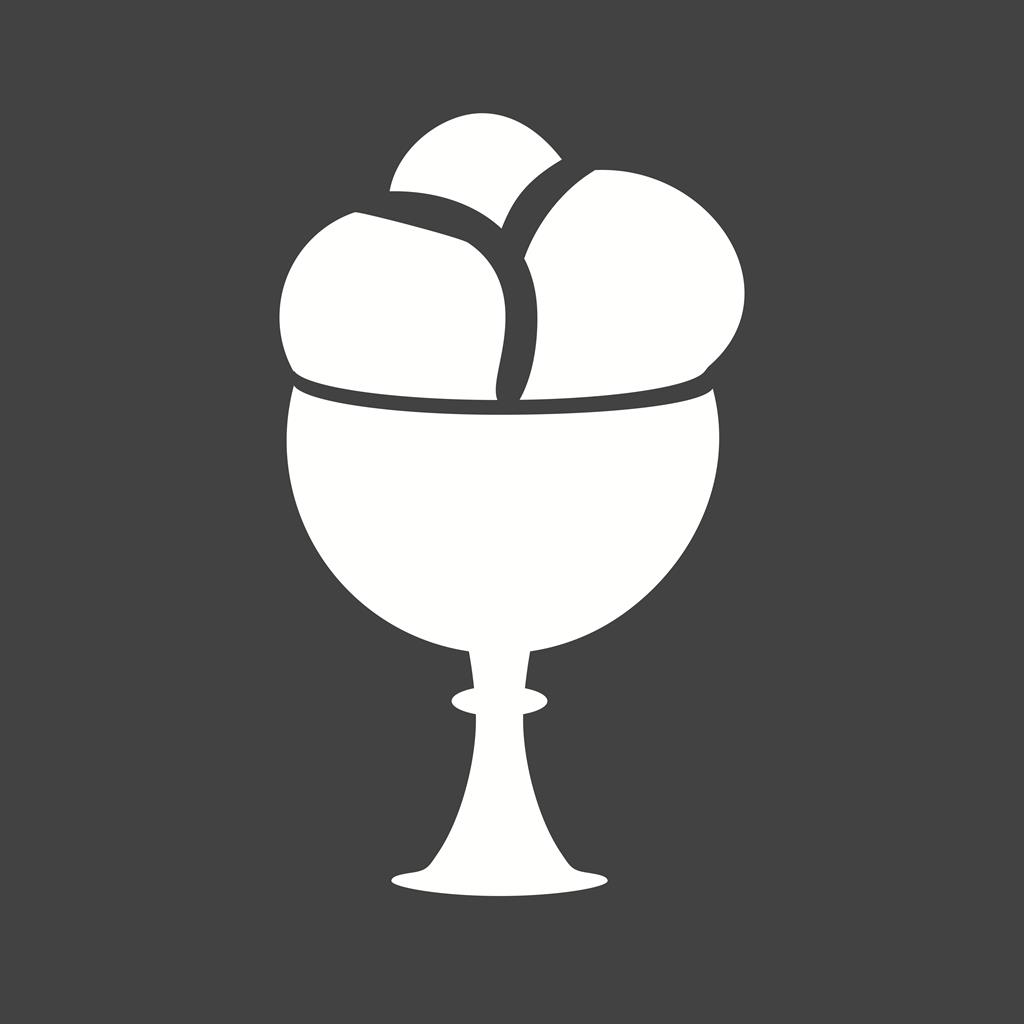 Icecream goblet Glyph Inverted Icon - IconBunny