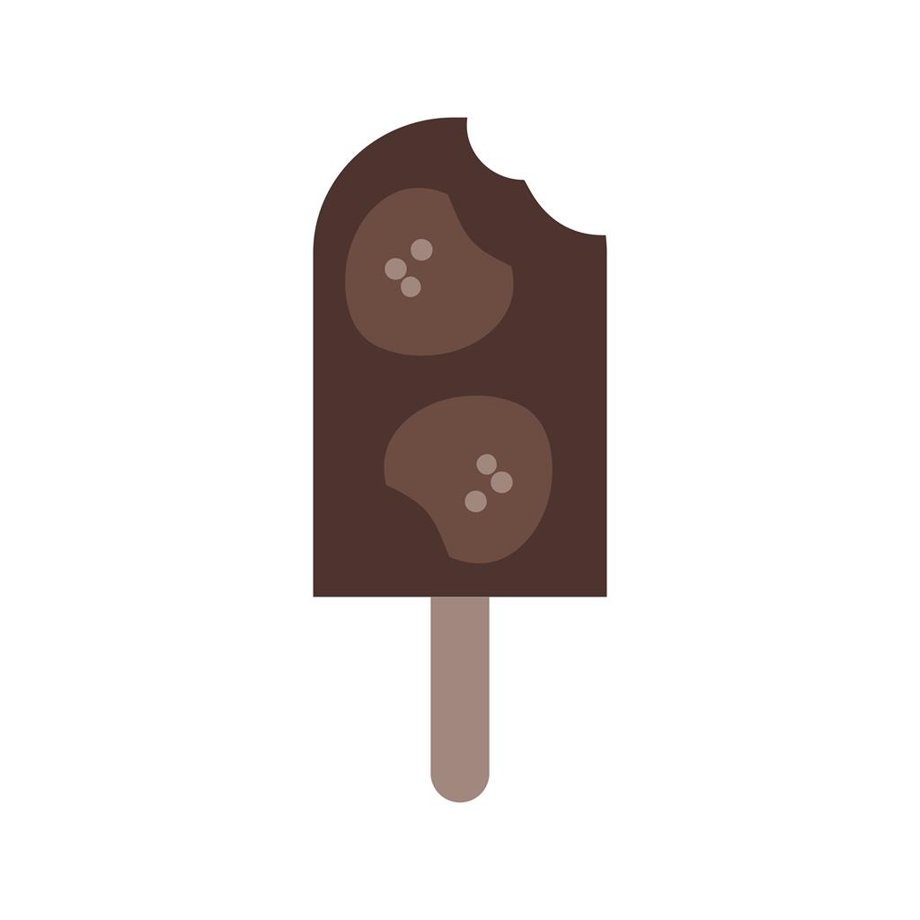 Stawberry ice lolly Flat Multicolor Icon - IconBunny
