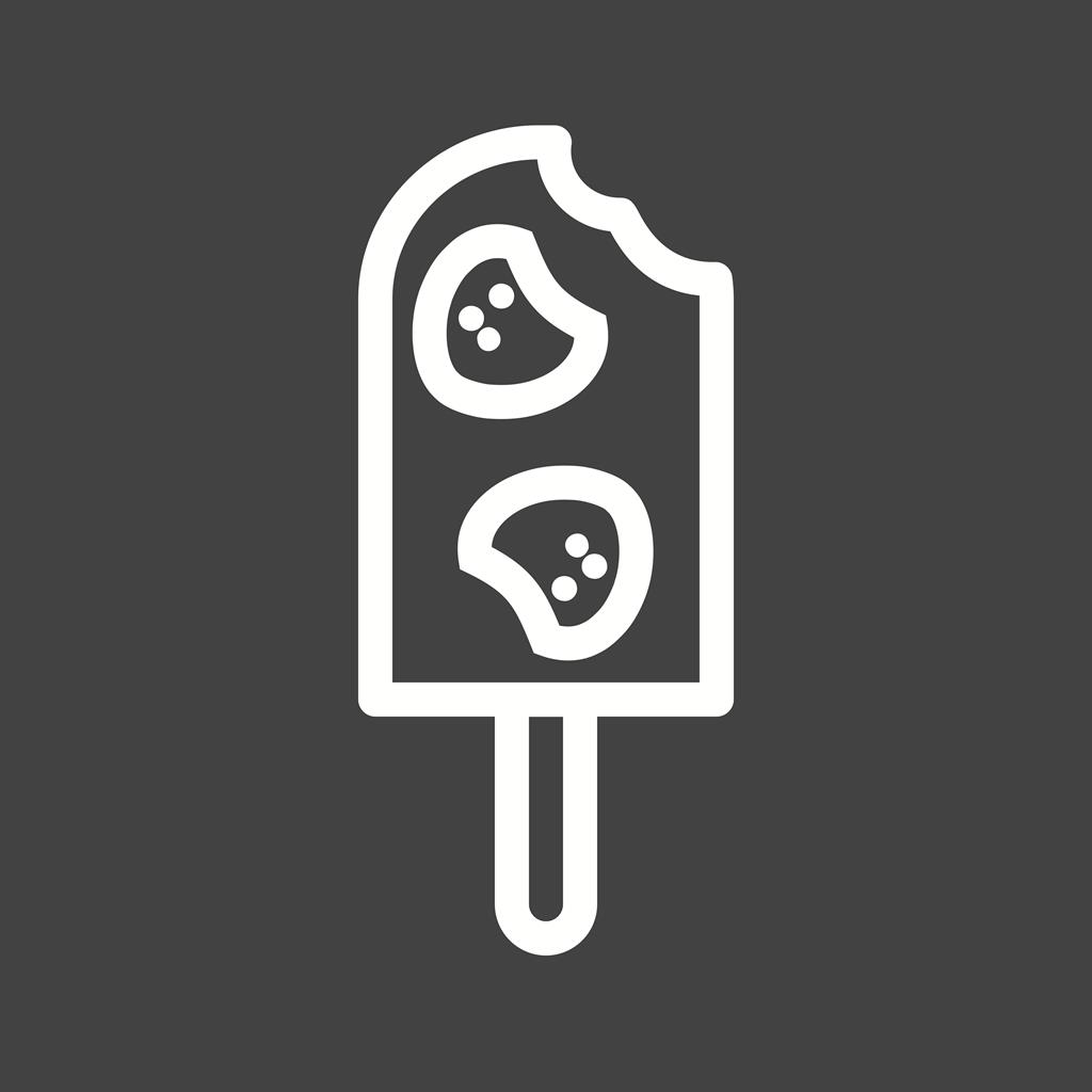 Stawberry ice lolly Line Inverted Icon - IconBunny
