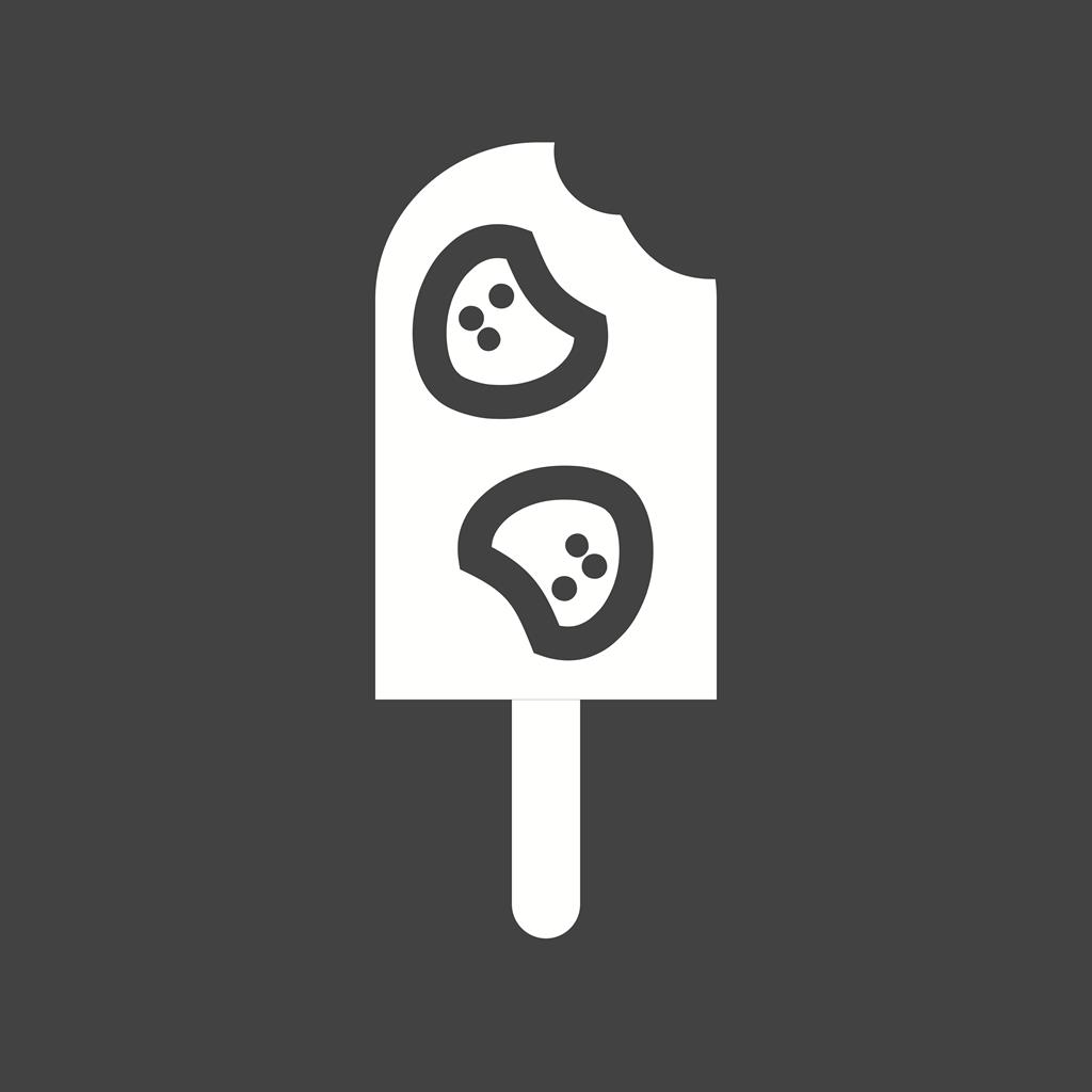 Stawberry ice lolly Glyph Inverted Icon - IconBunny