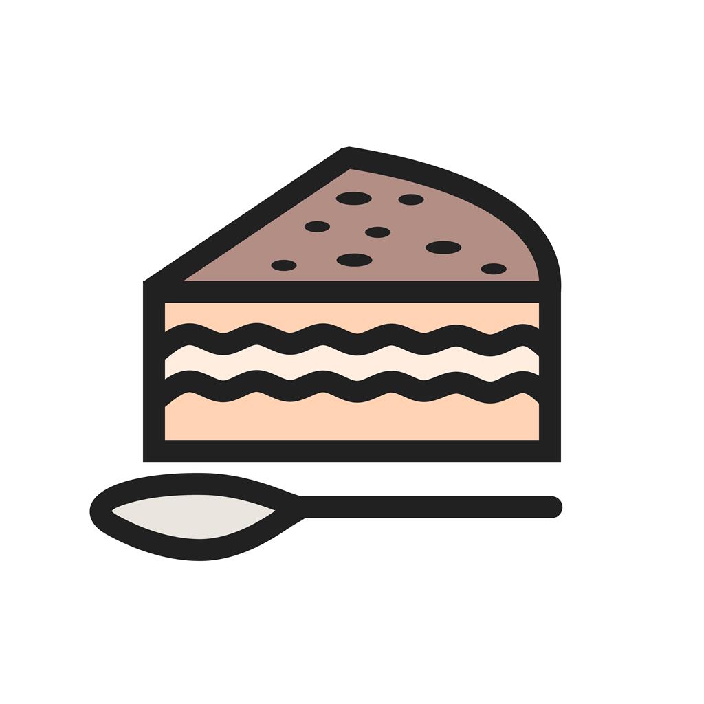 Chocolate cake piece Line Filled Icon - IconBunny