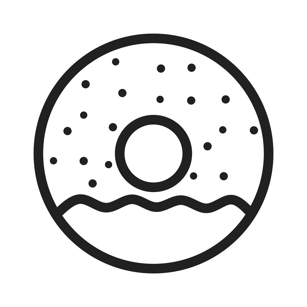 Doughnut sprinkled Line Icon - IconBunny