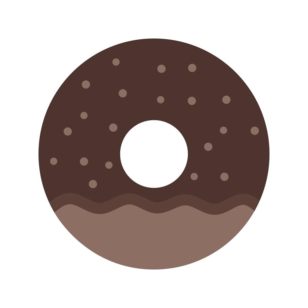 Doughnut sprinkled Flat Multicolor Icon - IconBunny