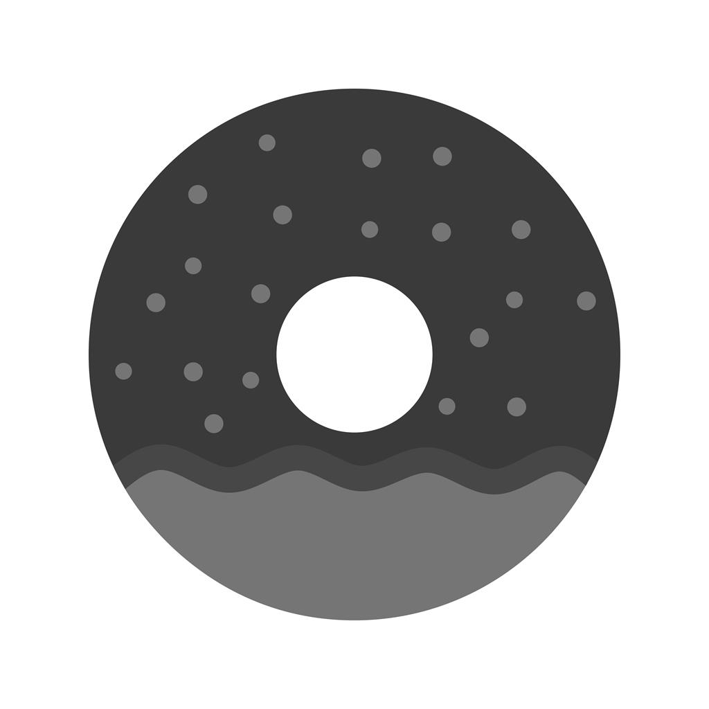 Doughnut sprinkled Greyscale Icon - IconBunny
