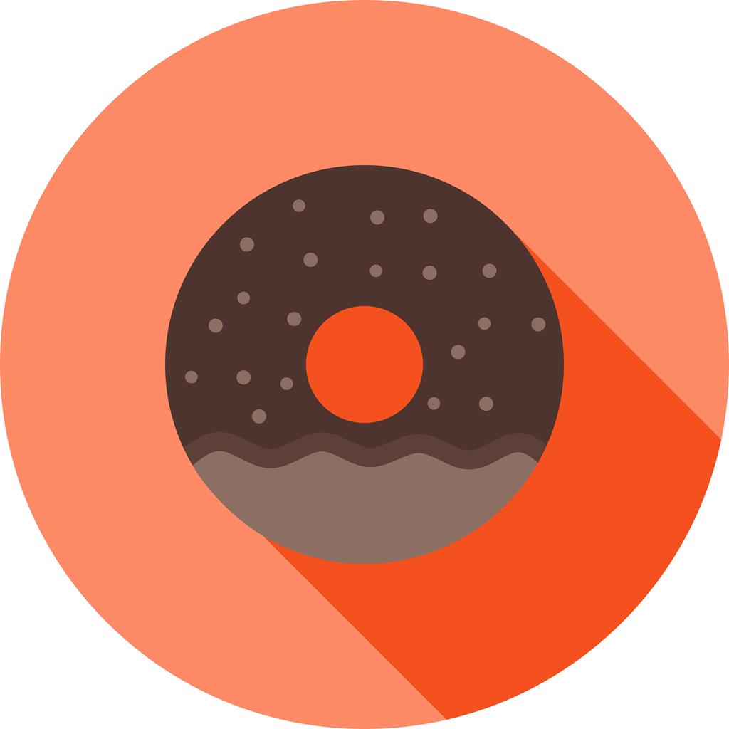 Doughnut sprinkled Flat Shadowed Icon - IconBunny