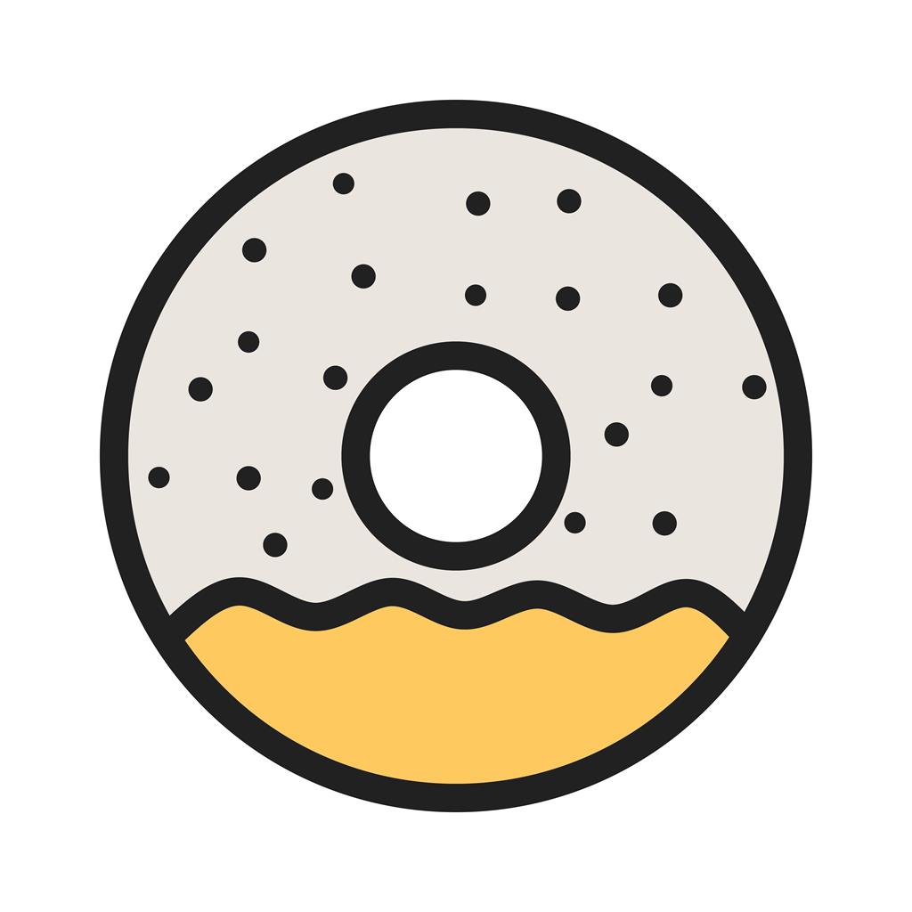 Doughnut sprinkled Line Filled Icon - IconBunny