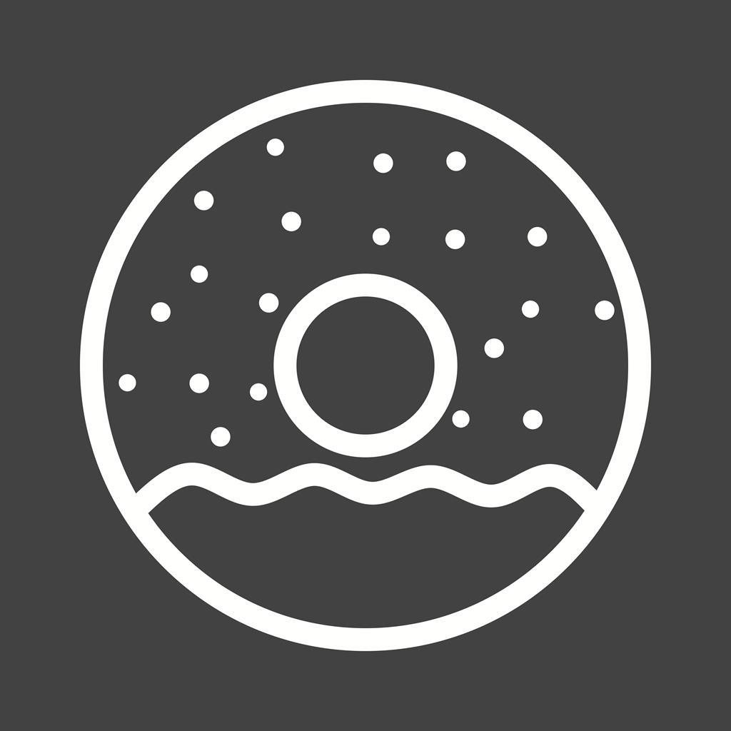 Doughnut sprinkled Line Inverted Icon - IconBunny