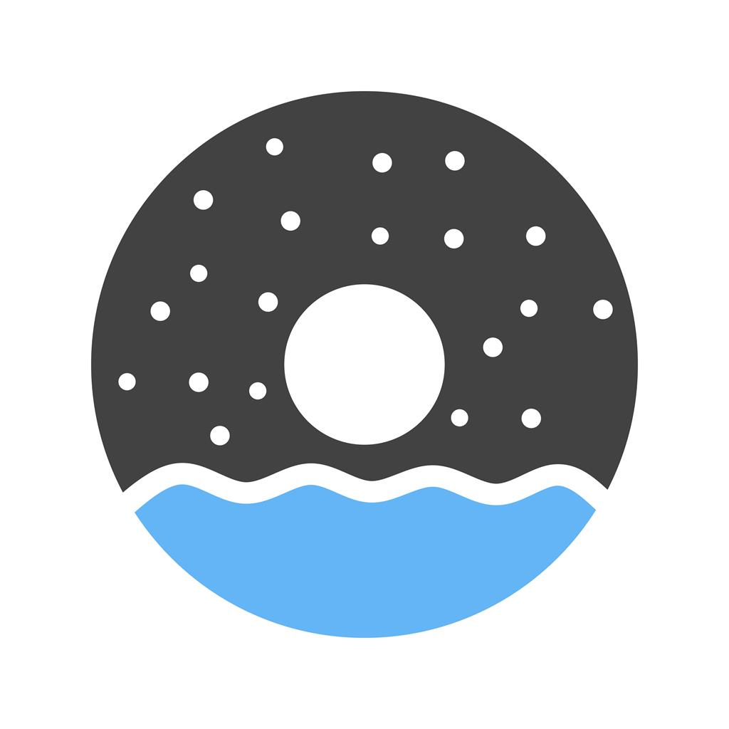 Doughnut sprinkled Blue Black Icon - IconBunny
