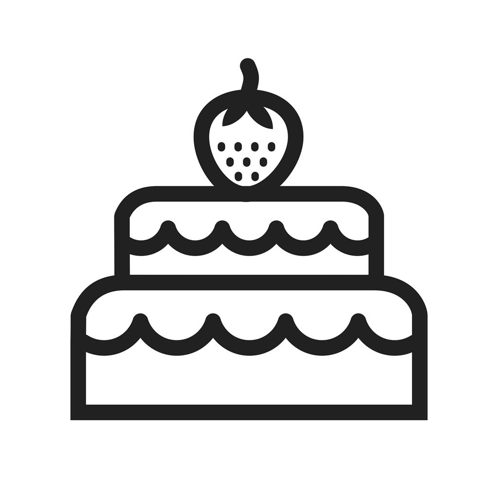 Two layered cake Line Icon - IconBunny