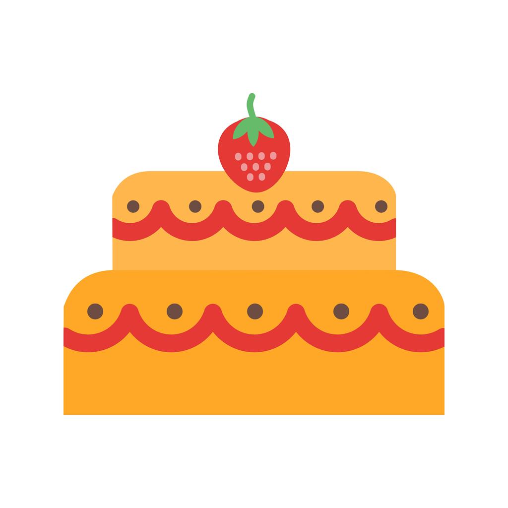 Two layered cake Flat Multicolor Icon - IconBunny