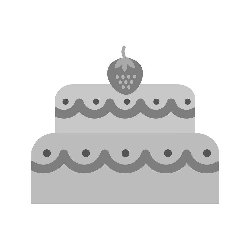 Two layered cake Greyscale Icon - IconBunny