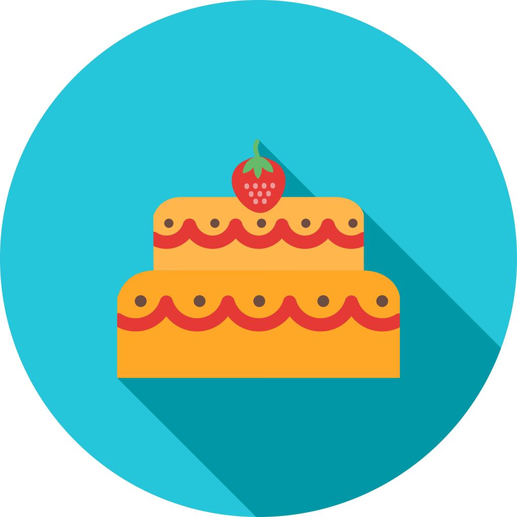 Two layered cake Flat Shadowed Icon - IconBunny