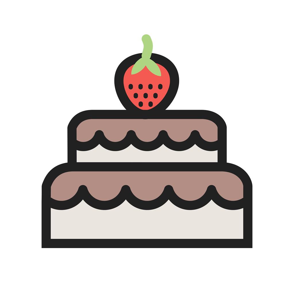 Two layered cake Line Filled Icon - IconBunny