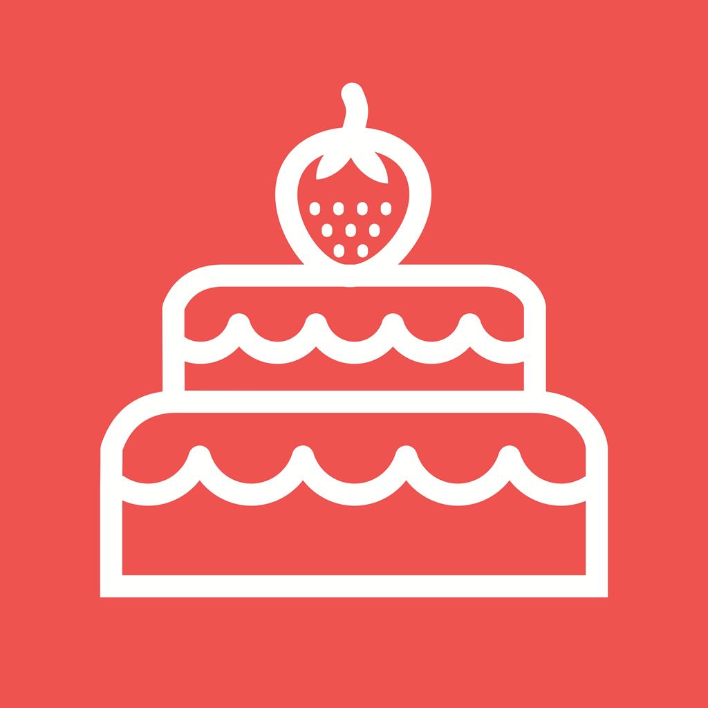 Two layered cake Line Multicolor B/G Icon - IconBunny