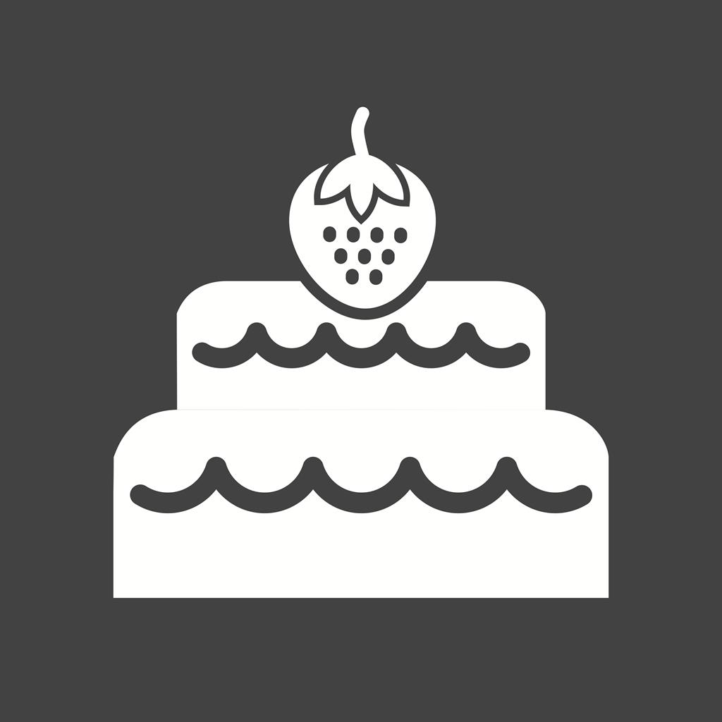 Two layered cake Glyph Inverted Icon - IconBunny