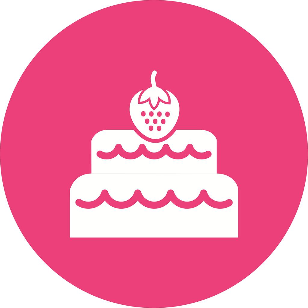 Two layered cake Flat Round Icon - IconBunny