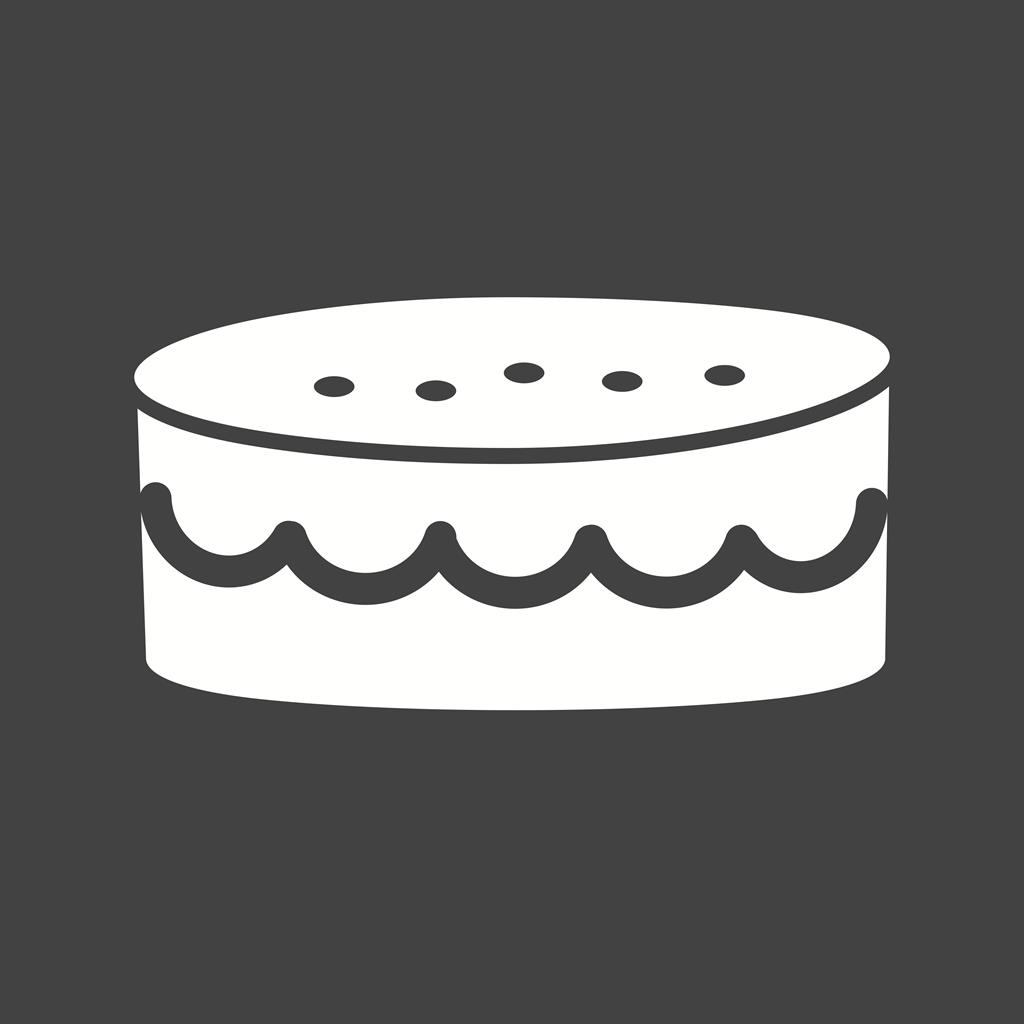 Cake small Glyph Inverted Icon - IconBunny