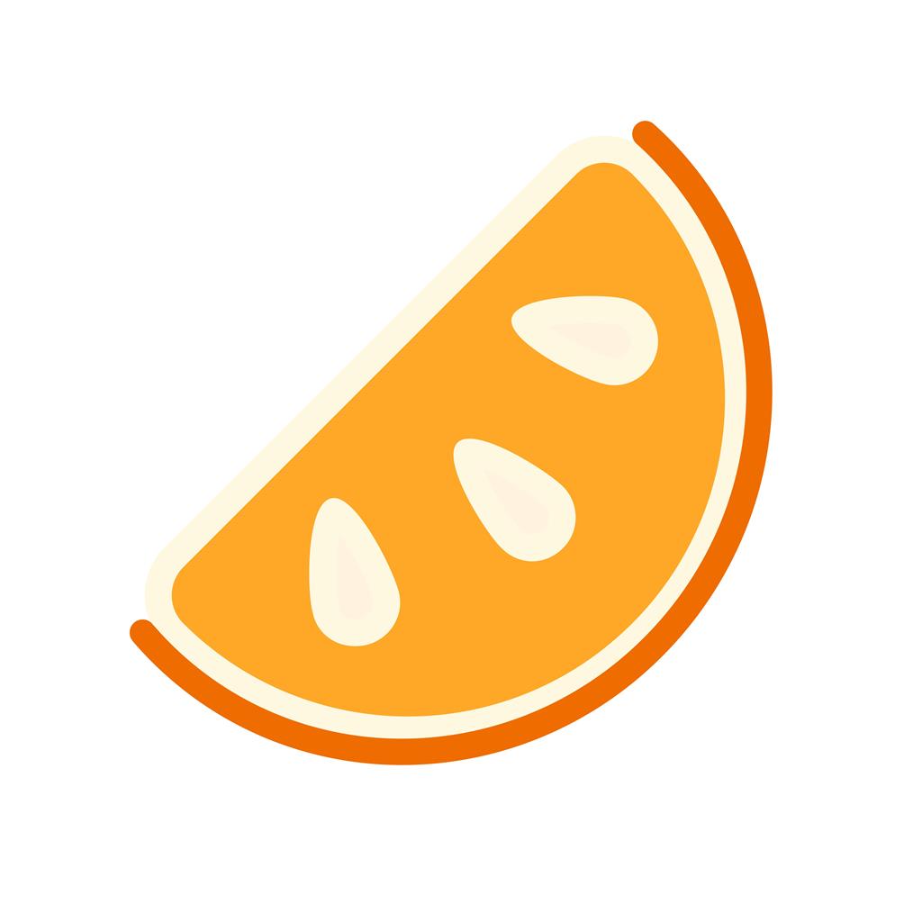 Orange slice Flat Multicolor Icon - IconBunny