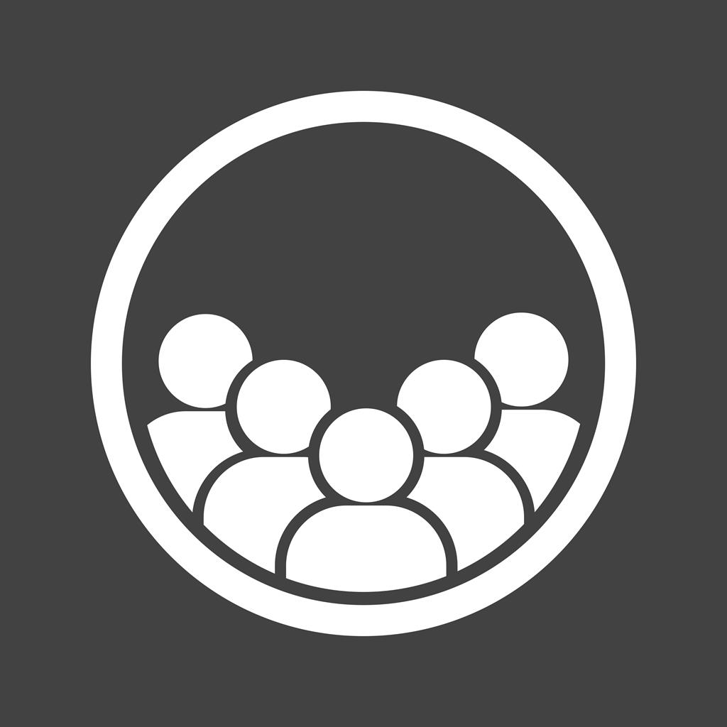 User Groups Glyph Inverted Icon - IconBunny
