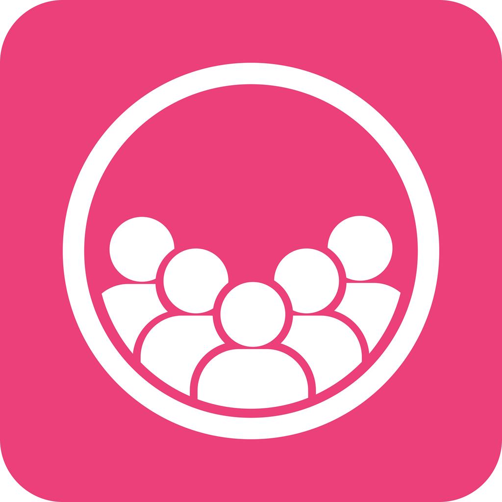 User Groups Flat Round Corner Icon - IconBunny