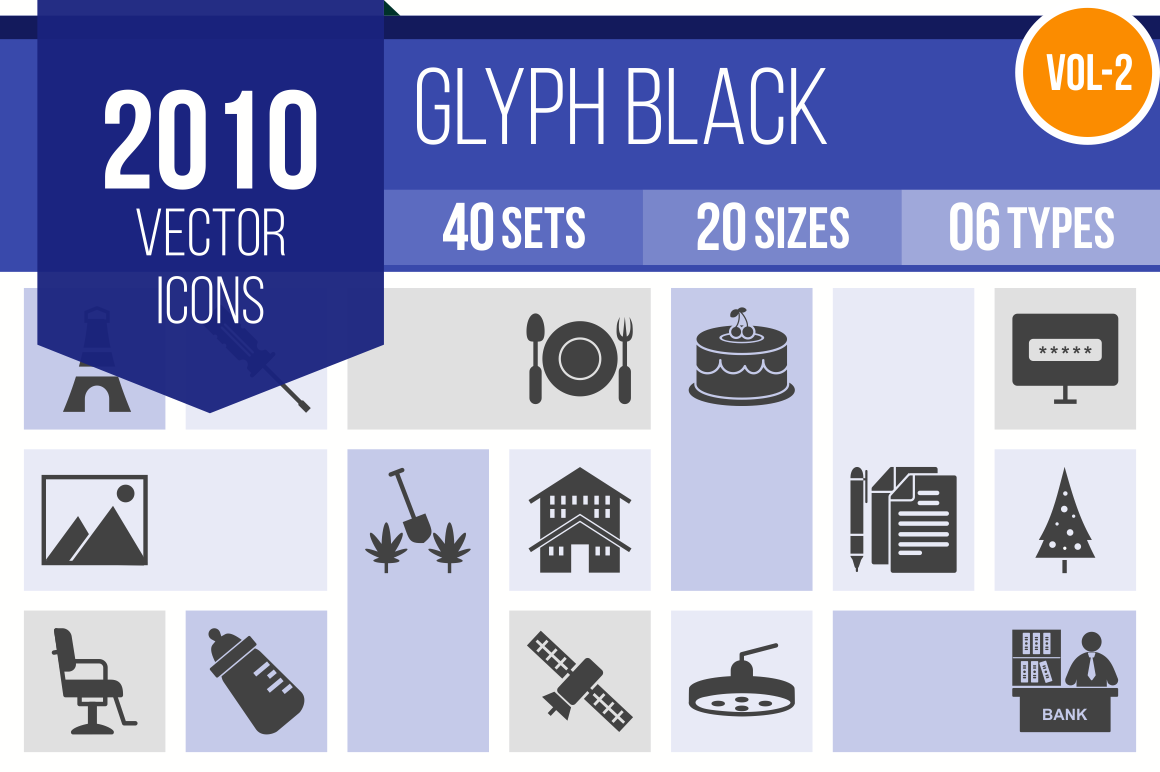 2010 Glyph Icons Bundle - Overview - IconBunny