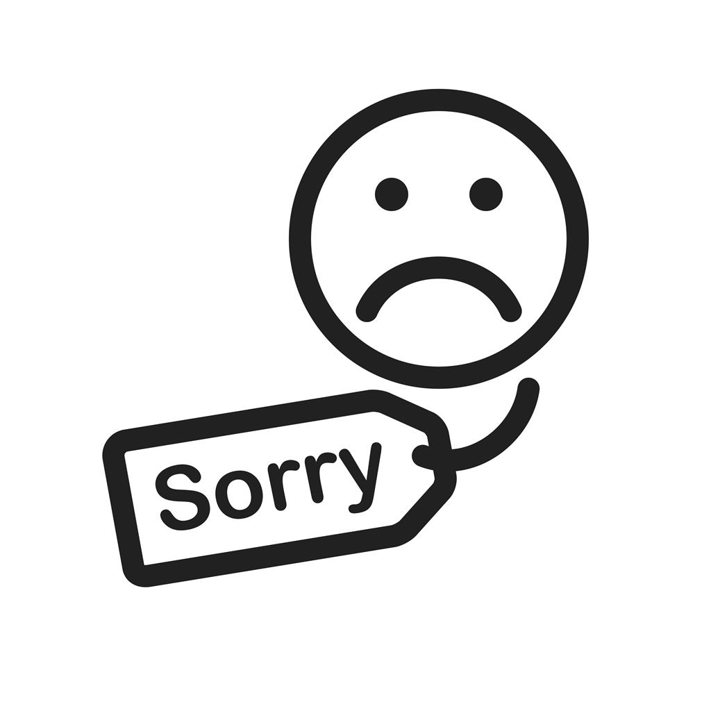 Apology tag Line Icon - IconBunny
