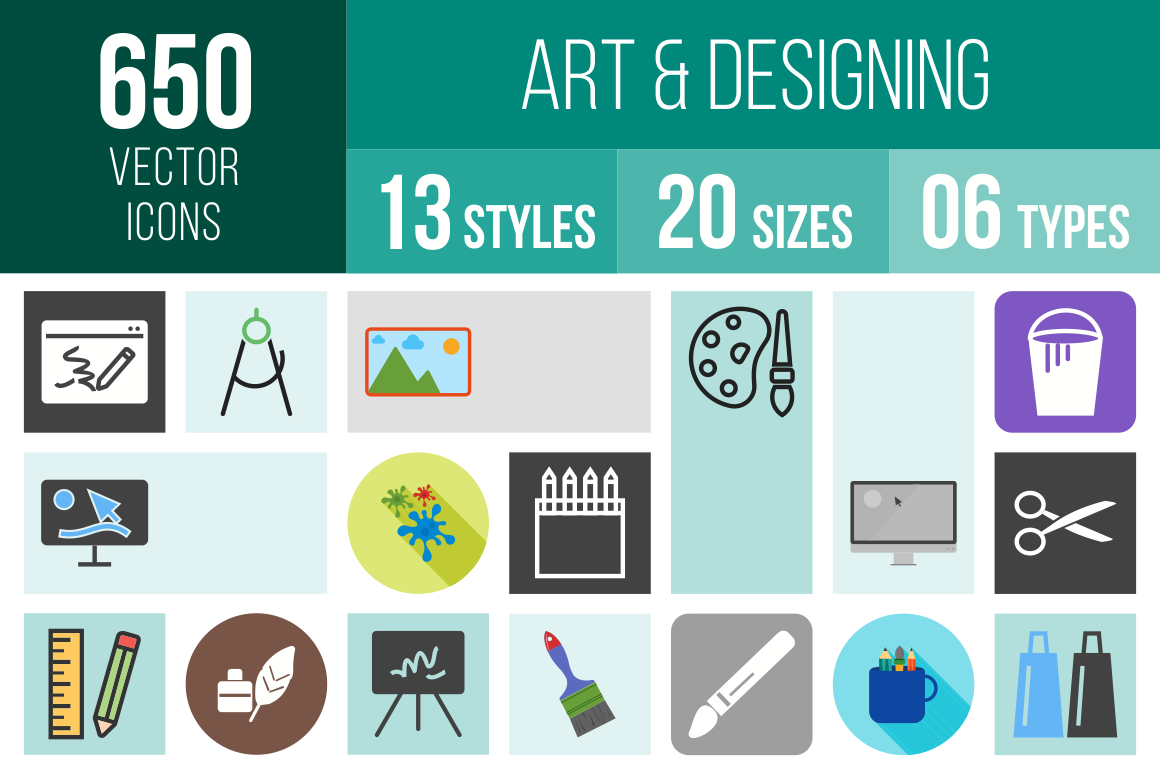 Art & Designing Icons Bundle - Overview - IconBunny