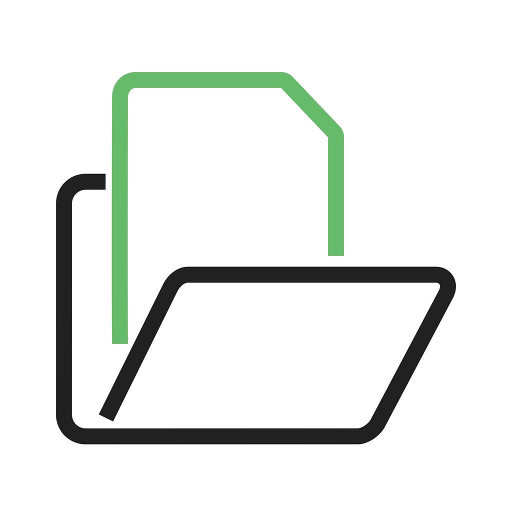 File Manager Line Green Black Icon - IconBunny