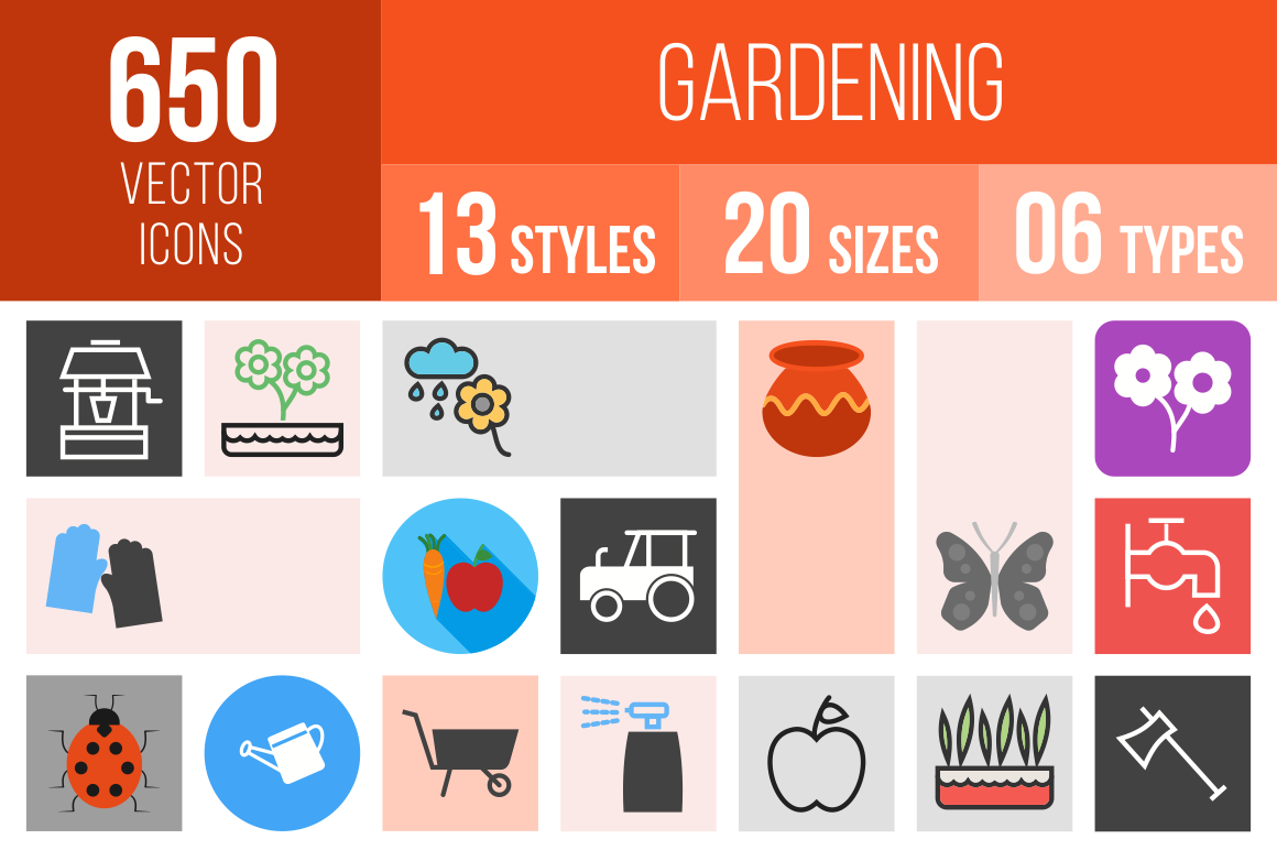 Gardening Icons Bundle - Overview - IconBunny