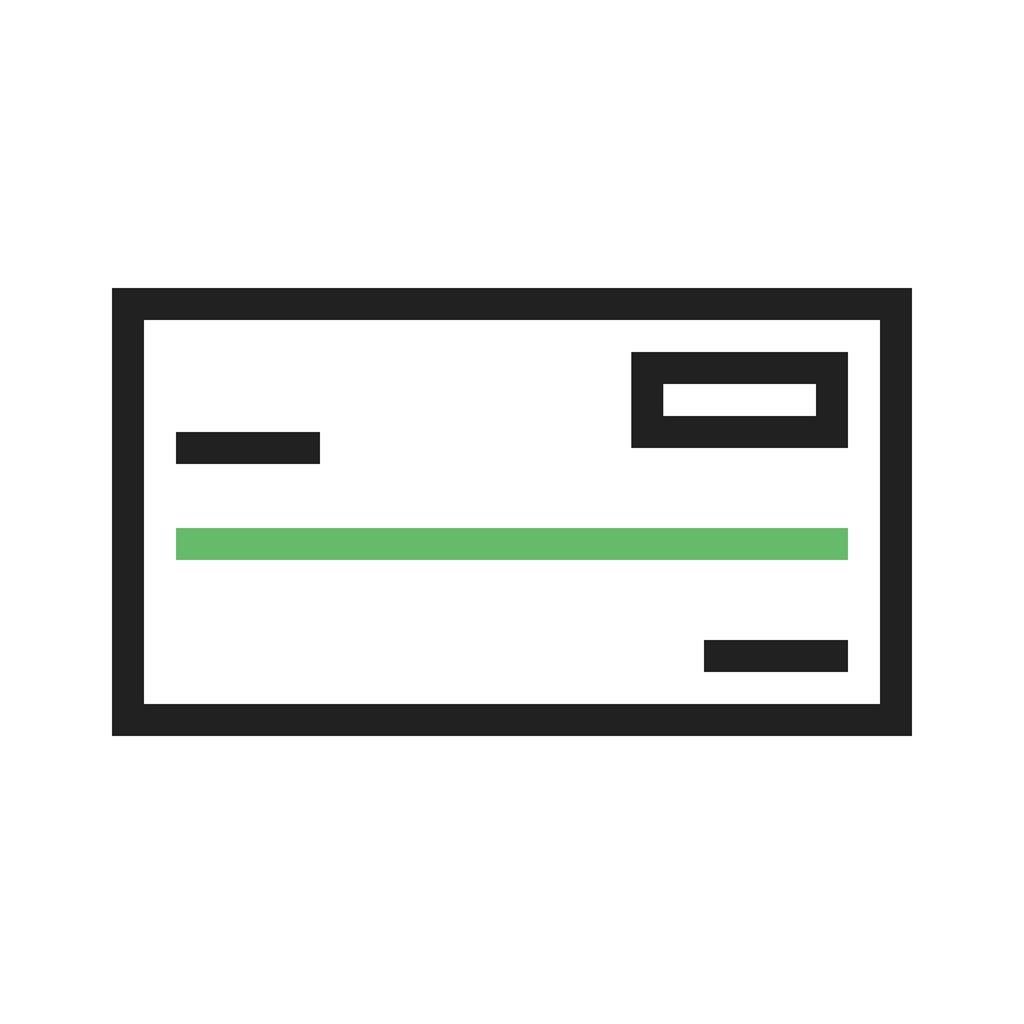 Chequebook Line Green Black Icon - IconBunny