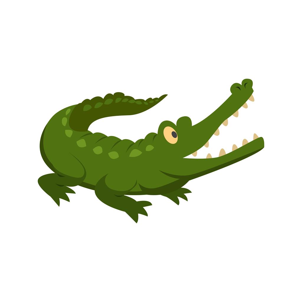 Alligator Flat Multicolor Icon - IconBunny
