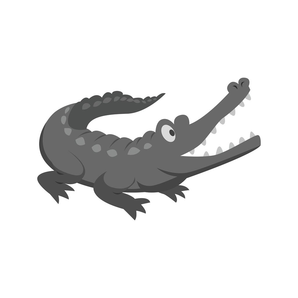 Alligator Greyscale Icon - IconBunny