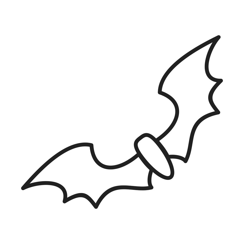 Bat Line Icon - IconBunny