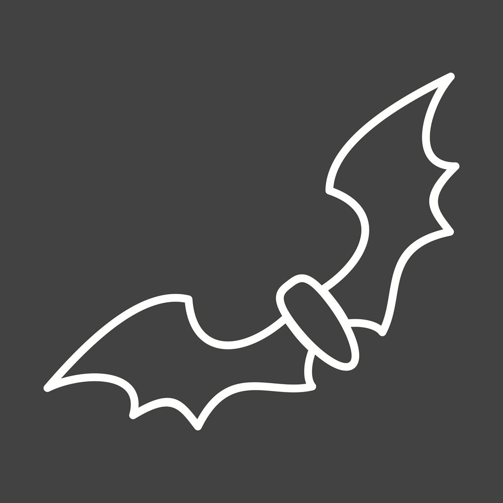 Bat Line Inverted Icon - IconBunny