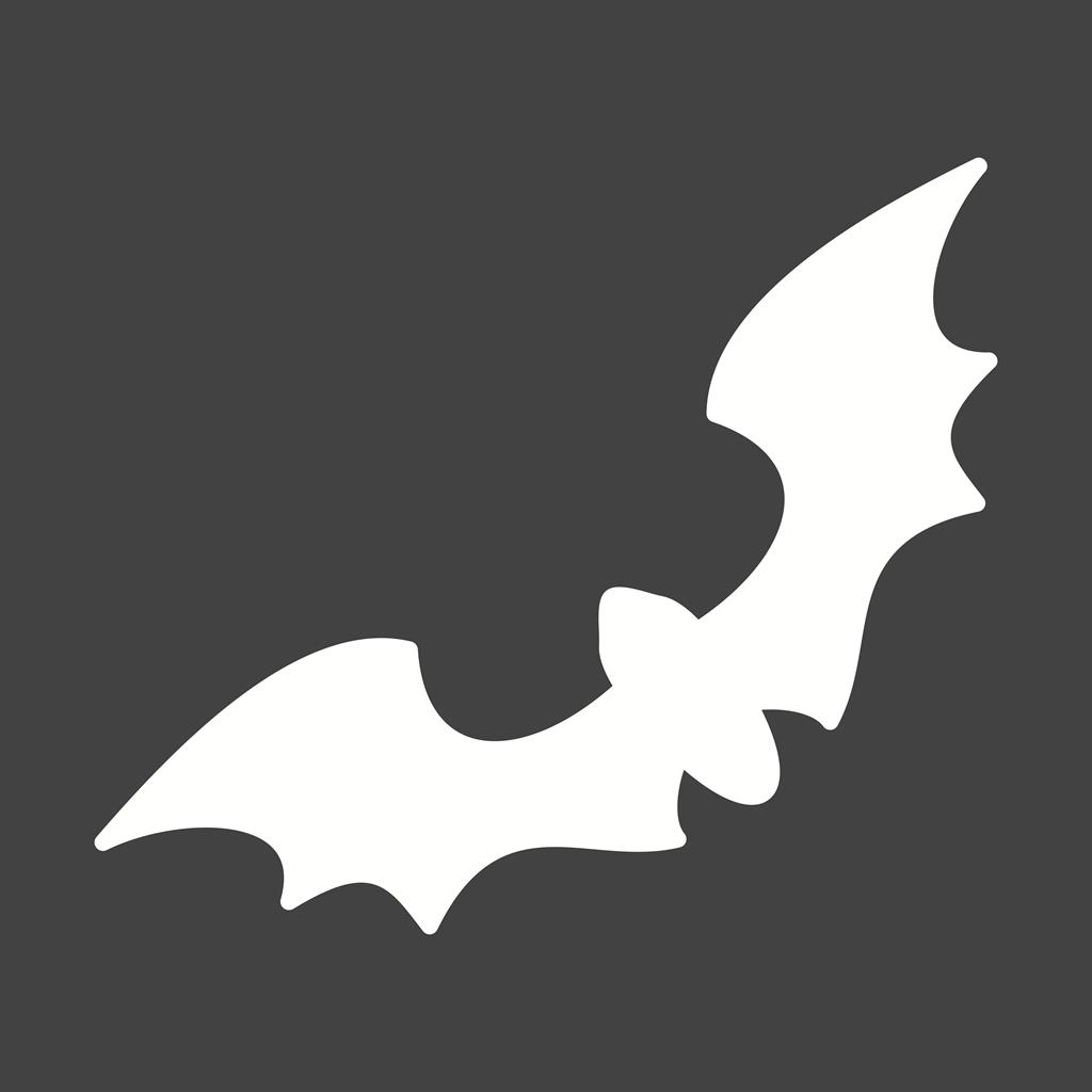 Bat Glyph Inverted Icon - IconBunny