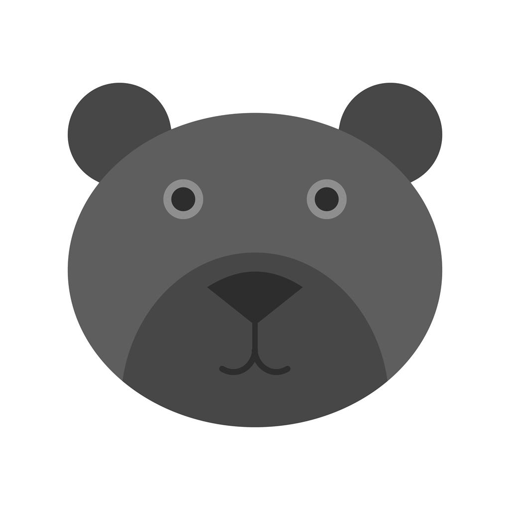 Bear Greyscale Icon - IconBunny