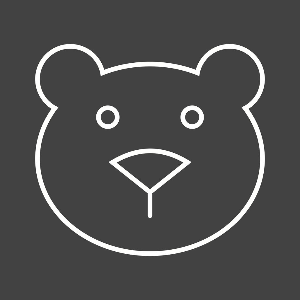Bear Line Inverted Icon - IconBunny