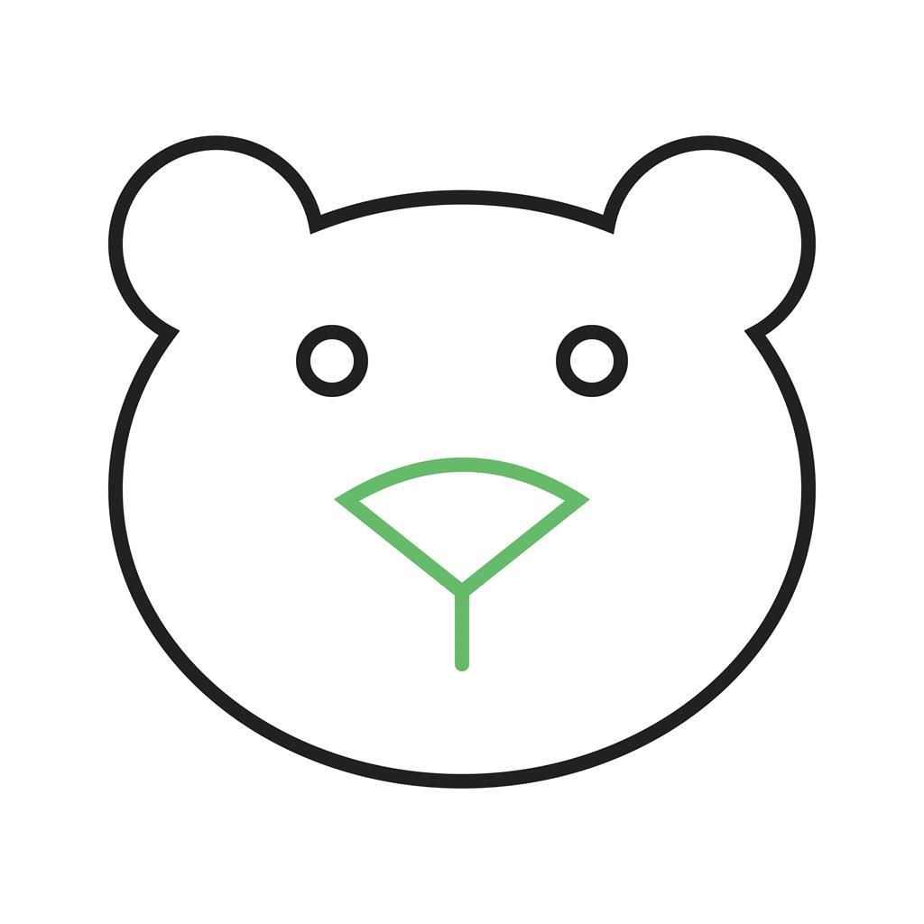 Bear Line Green Black Icon - IconBunny