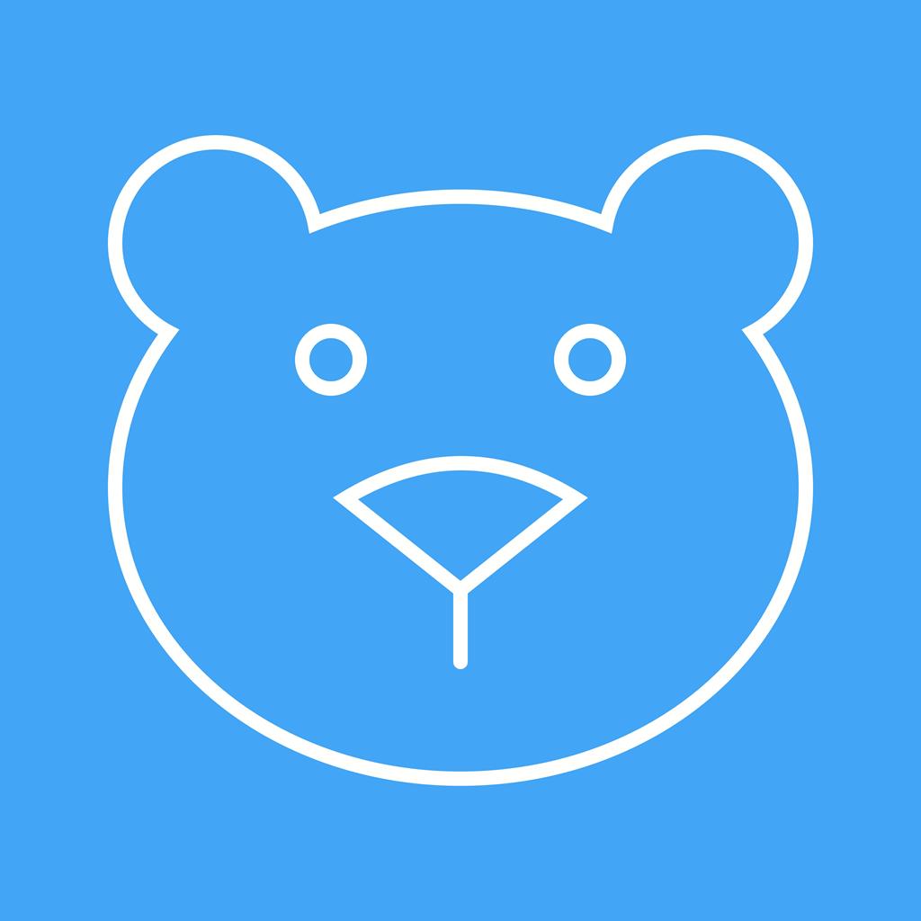 Bear Line Multicolor B/G Icon - IconBunny
